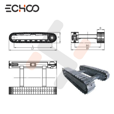 0.5-60 Ton Custom Steel Track Undercarriage voor Kruippakjegraafwerktuig Dozer Chassis